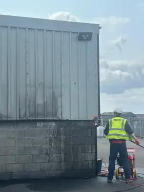 Click Here To Enlarge This Photo Of Warehouse Roof , Cladding and Gutter Clean